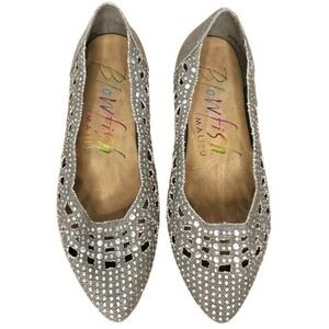 BLOWFISH MALIBU Zooks Studded Laser-Cut Canvas Flats‎ Desert Sand Size 10